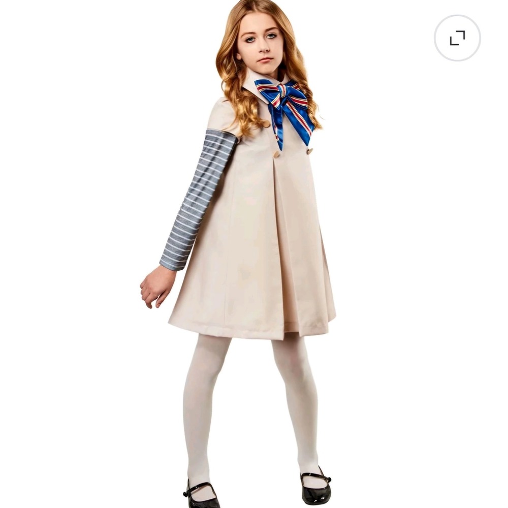 M3GAN Movie Costume Girls Size S 6/6X Dress with Bow Megan NWT